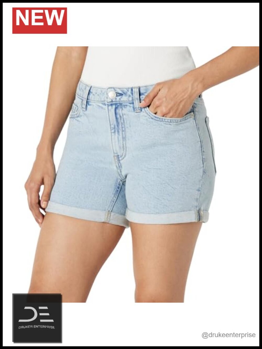 Slim Fit Mid-Rise 4" Denim Shorts Women Jean Shorts